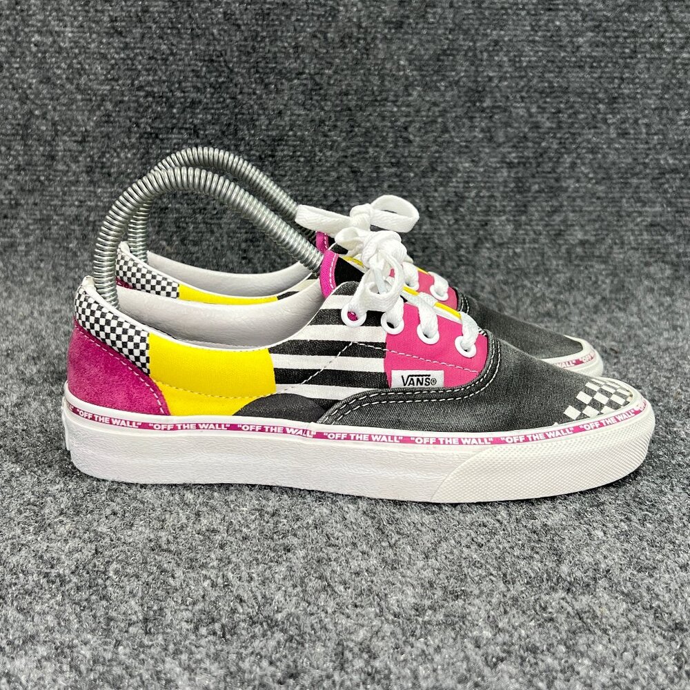 Vans Sneakers Women's Size 6 Black Majenta Yellow Low Lace Retro Athletic Shoes